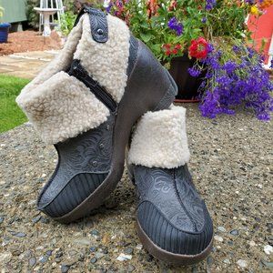 J-41 Adventure On Madrid Faux Fur Ankle Boots Sz 7